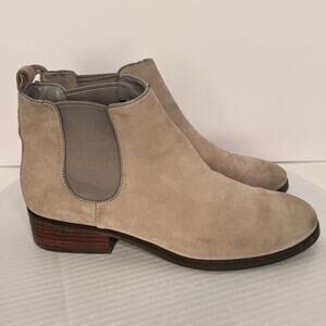 Cole Haan Womens Light Grey Suede Leather Ankle Boots Sz 10D Western Boho Casual
